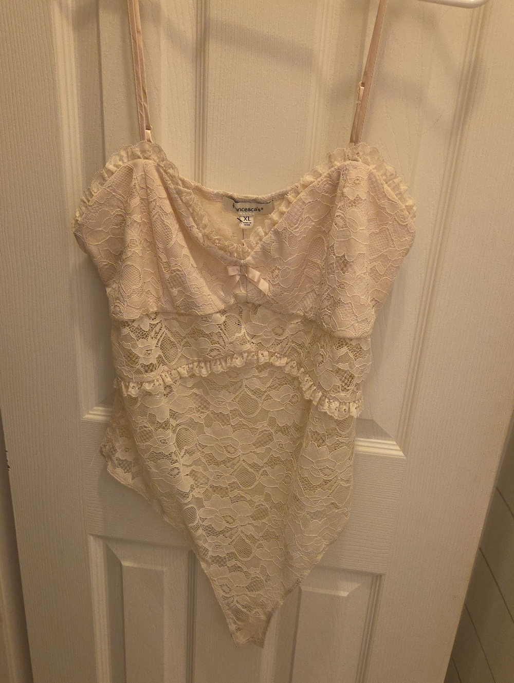 Francesca's Cream Lace Bodysuit